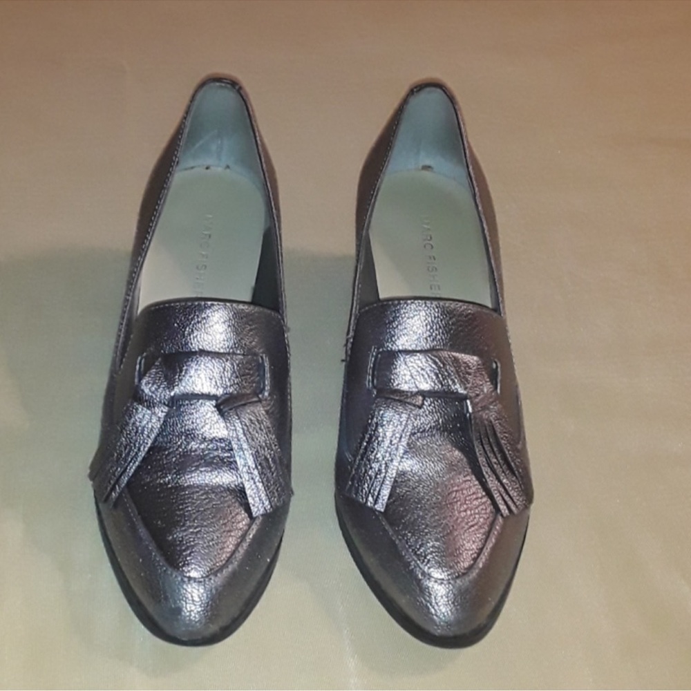 Marc Fisher Silver Tassel Loafers Flats